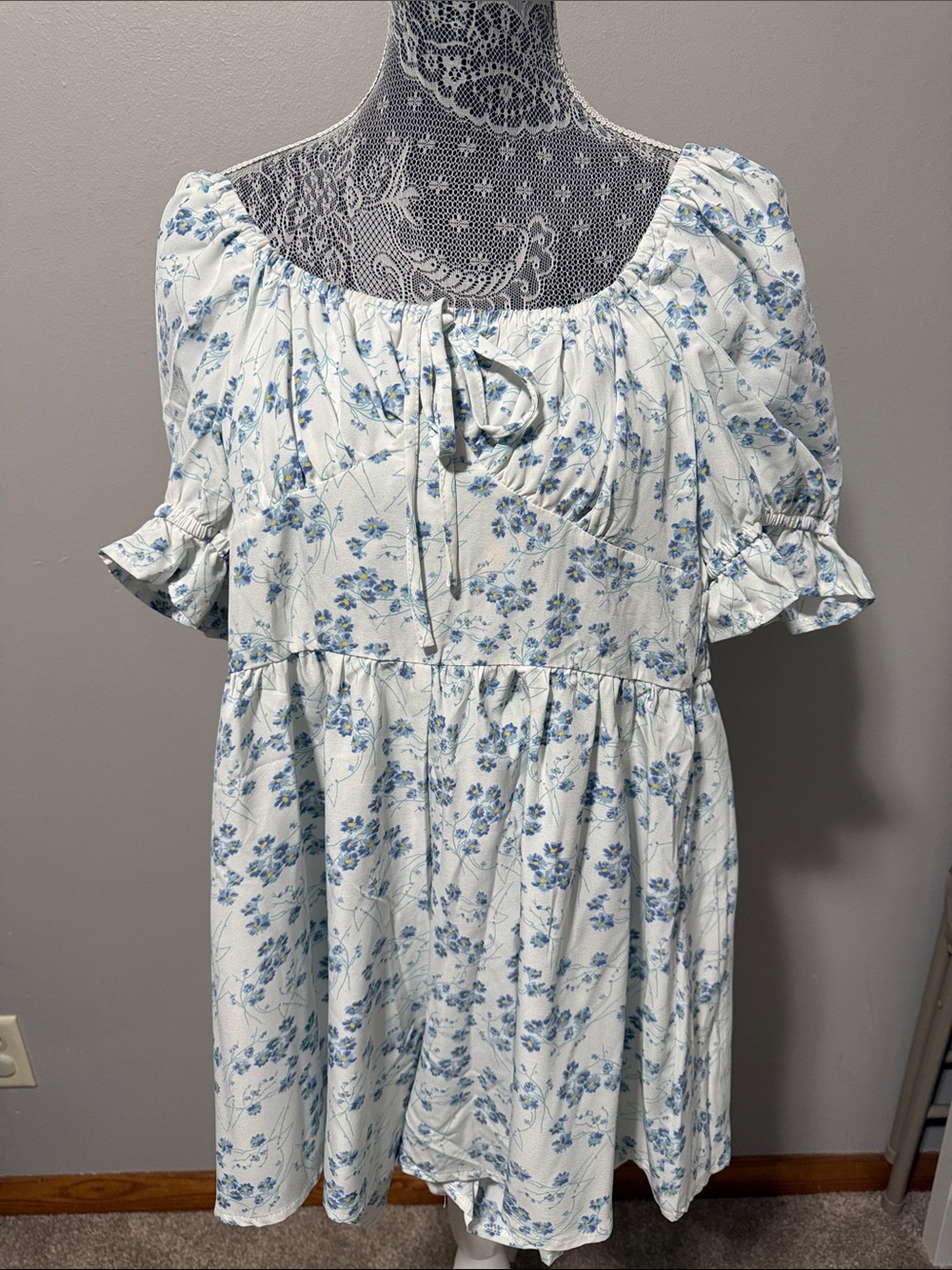SHEIN - Blue and Yellow Floral Romper